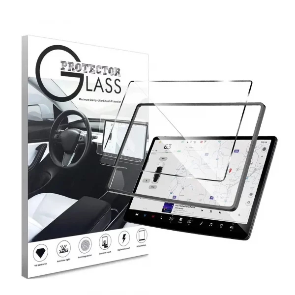 9H Hardness Explosion-Proof Anti-Scratch Center Control Car Gps Navigation 15" Tempered Glass Screen Protector For Tesla Model 3